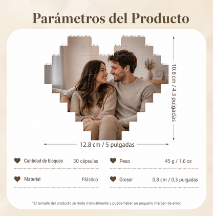 Corazón de bloques de construcción personalizable
